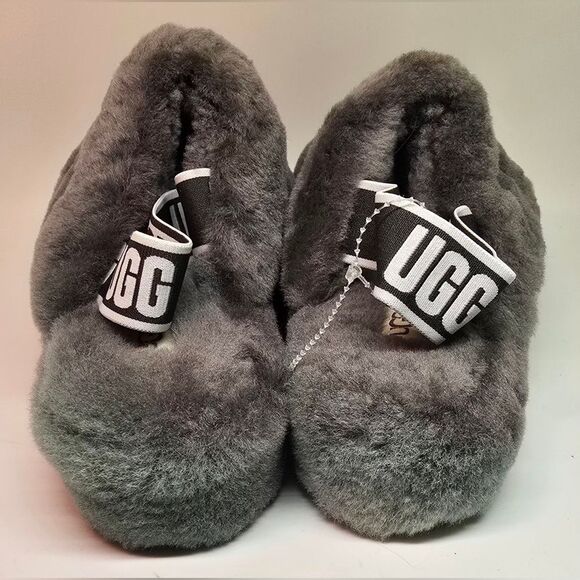 NWT UGG Charcoal Plush Women's Slippers 8 - Picture 6 of 11